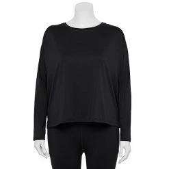 Plus Size Tek Gear® Soft Touch Long Sleeve Tee Grape Yard