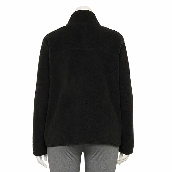 Women's Tek Gear® 1/4-Zip Sherpa Top Black - Image 2