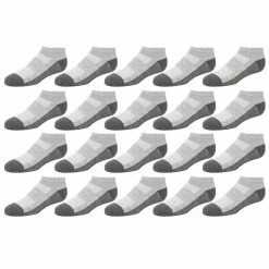 Boys Tek Gear® Lightweight Performance 20-Pack Low-Cut Socks White Gray
