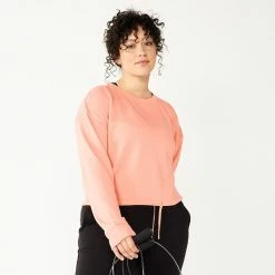 Women's Tek Gear® Stretch Fleece Cinched-Waist Top Blue Crayon