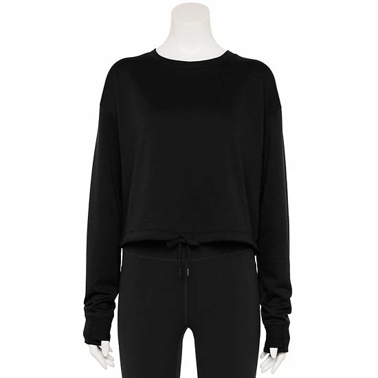 Women's Tek Gear® Stretch Fleece Cinched-Waist Top Blue Crayon - Image 4