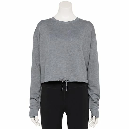 Women's Tek Gear® Stretch Fleece Cinched-Waist Top Blue Crayon - Image 5