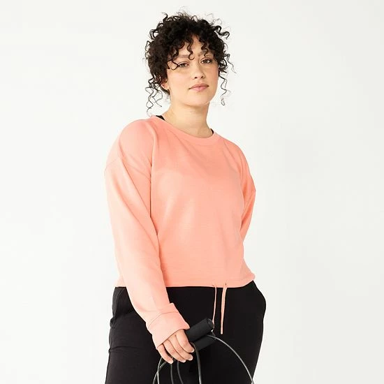 Women's Tek Gear® Stretch Fleece Cinched-Waist Top Blue Crayon - Image 6