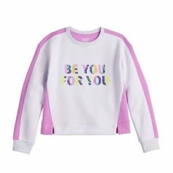 Girls 7-16 Tek Gear® Ultrasoft Fleece Graphic Sweatshirt Lavender Be You
