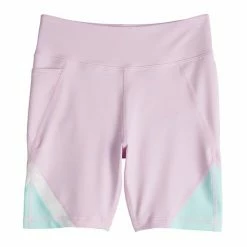 Girls 7-16 Tek Gear® Colorblock High-Waisted Bike Shorts In Regular & Plus Mineral Black