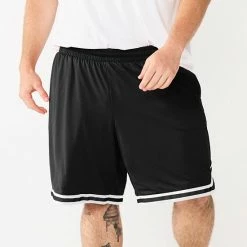 Big & Tall Tek Gear® Retro Basketball Shorts Black White