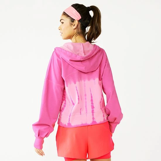 Women's Tek Gear® French Terry Crop Zip-Up Jacket Beyond Blue - Image 2