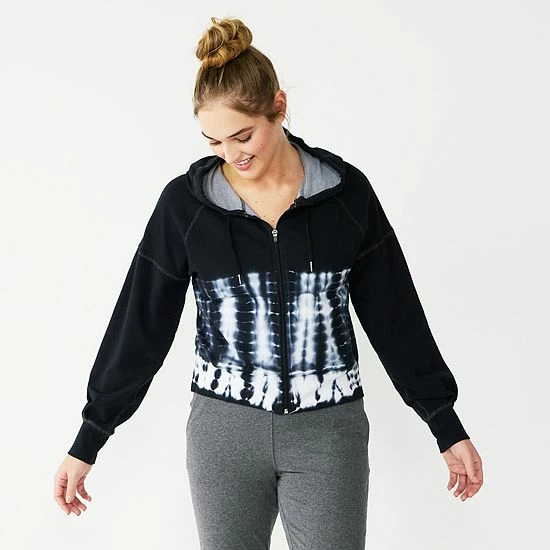 Women's Tek Gear® French Terry Crop Zip-Up Jacket Beyond Blue - Image 9