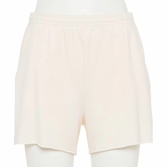 Women's Tek Gear® French Terry Raw-Hem Shorts Natural Scallop - Image 3