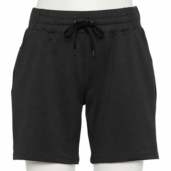 Petite Tek Gear® Weekend French Terry Bermuda Shorts Charcoal - Image 6