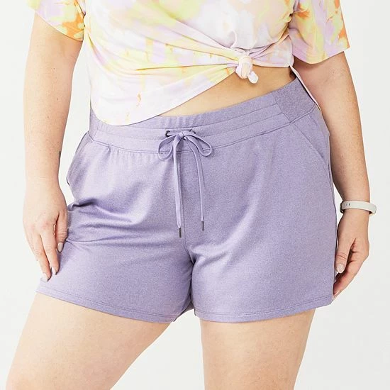 Plus Size Tek Gear® Weekend French Terry Shorts Grape Yard - Image 7