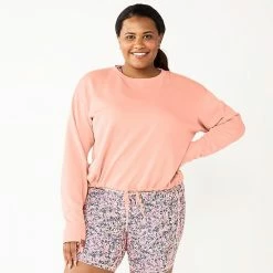 Plus Size Tek Gear® Stretch Fleece Cinched-Waist Top Blue Crayon -Tek Gear Shop unnamed file 5484