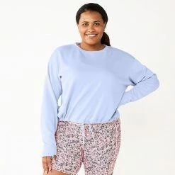 Plus Size Tek Gear® Stretch Fleece Cinched-Waist Top Blue Crayon -Tek Gear Shop unnamed file 5485