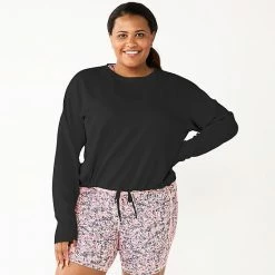 Plus Size Tek Gear® Stretch Fleece Cinched-Waist Top Blue Crayon -Tek Gear Shop unnamed file 5487