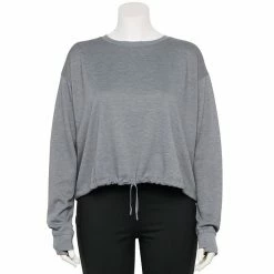 Plus Size Tek Gear® Stretch Fleece Cinched-Waist Top Blue Crayon -Tek Gear Shop unnamed file 5488