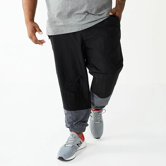 Big & Tall Tek Gear® Warm-Up Pants Black Gray White
