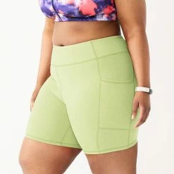 Plus Size Tek Gear® 7-in. Brushed High-Waisted Bike Shorts Brisk Mint