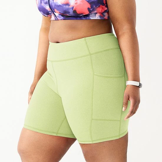 Plus Size Tek Gear® 7-in. Brushed High-Waisted Bike Shorts Brisk Mint - Image 3