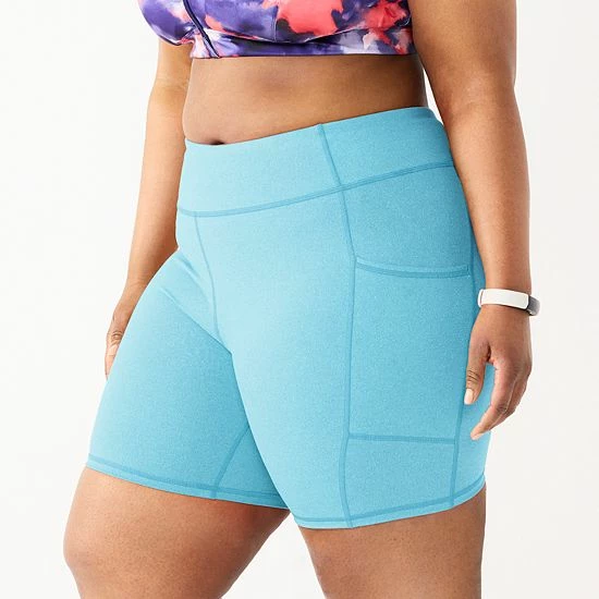Plus Size Tek Gear® 7-in. Brushed High-Waisted Bike Shorts Brisk Mint - Image 5