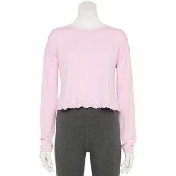 Women's Tek Gear® Lettuce-Edge Cross-Back Top Esta Olive