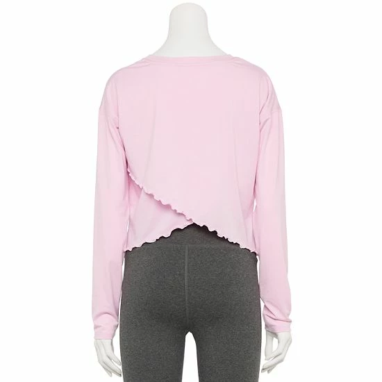 Women's Tek Gear® Lettuce-Edge Cross-Back Top Esta Olive - Image 2