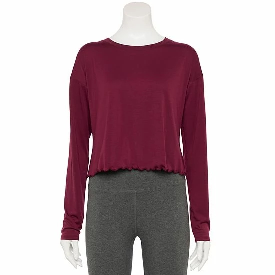 Women's Tek Gear® Lettuce-Edge Cross-Back Top Esta Olive - Image 4