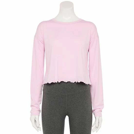 Women's Tek Gear® Lettuce-Edge Cross-Back Top Esta Olive - Image 7