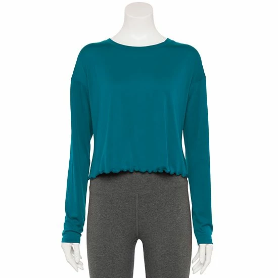 Women's Tek Gear® Lettuce-Edge Cross-Back Top Esta Olive - Image 8