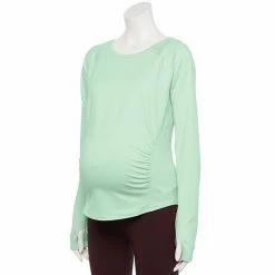 Maternity Tek Gear® Brushed Ruched Workout Tee Pink Avenue