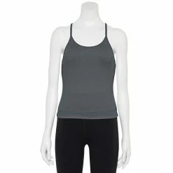 Women's Tek Gear® Brushed Strappy Tank Charcoal