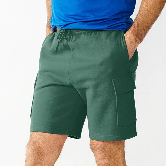 Men's Tek Gear® Ultra Soft Fleece Cargo Shorts Prestigious Green - Image 5