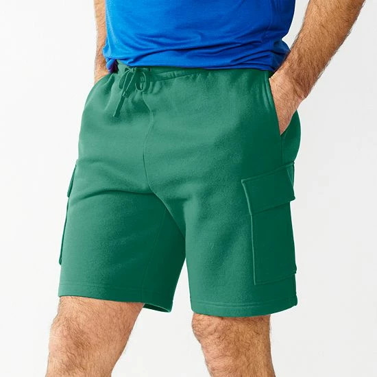 Men's Tek Gear® Ultra Soft Fleece Cargo Shorts Prestigious Green - Image 7