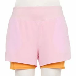 Plus Size Tek Gear® V-Front 2-in-1 Shorts Pink Layer