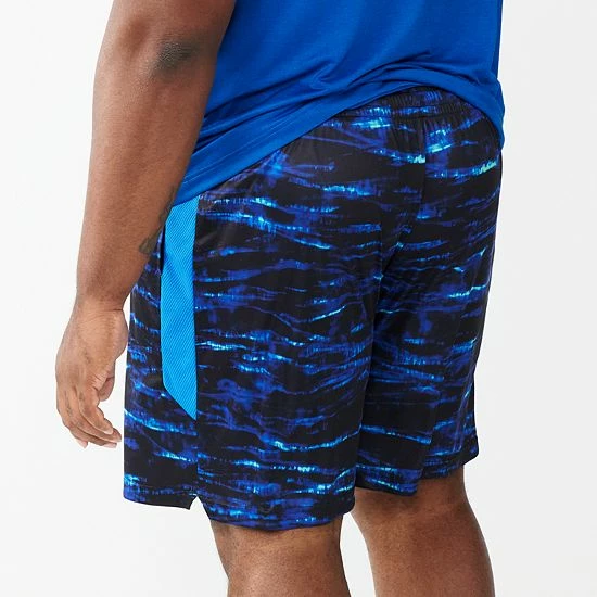 Big & Tall Tek Gear® Printed Dry Tek Shorts Teal Stripe - Image 2