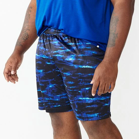 Big & Tall Tek Gear® Printed Dry Tek Shorts Teal Stripe - Image 3