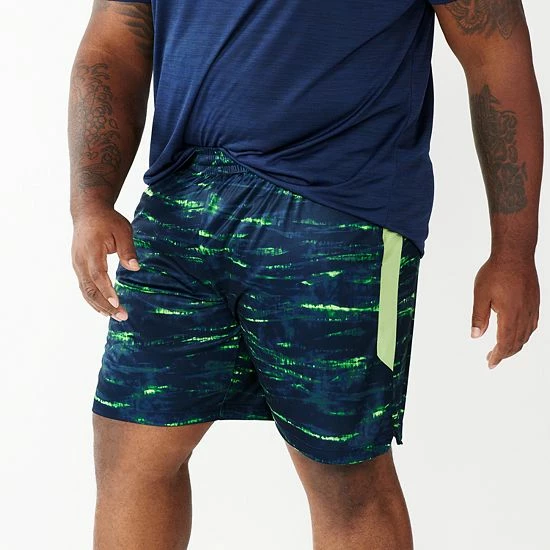 Big & Tall Tek Gear® Printed Dry Tek Shorts Teal Stripe - Image 4