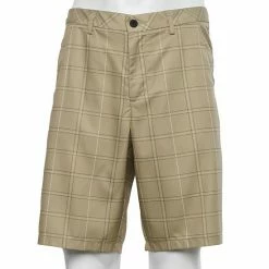 Men's Tek Gear® Plaid Flat-Front Golf Shorts Aluminum