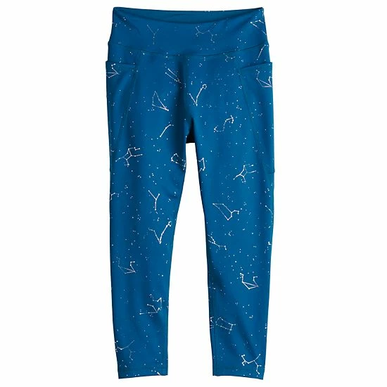 Girls 7-16 Tek Gear® Core Performance 7/8 Leggings In Regular & Plus Black Spatter