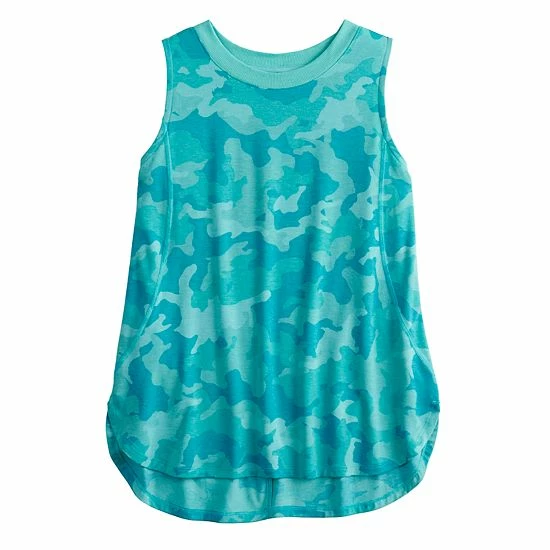 Women's Tek Gear® Easy High-Low Tank Peach Camo - Image 3