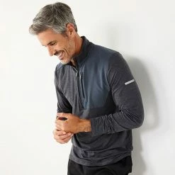 Men's Tek Gear® Mixed Media Pullover Black Yellow