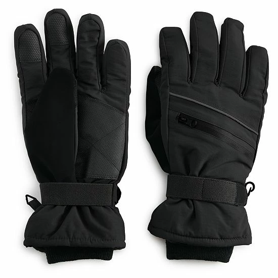 Men's Tek Gear® Touch Screen Ski Gloves Mineral Black