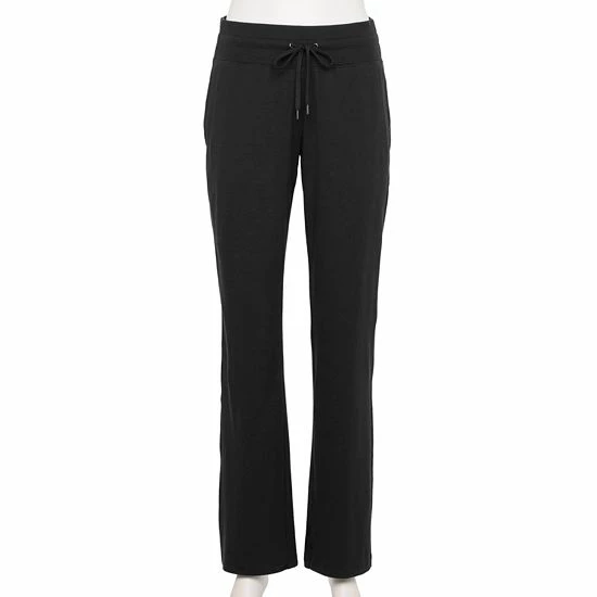 Petite Tek Gear® Essential Straight-Leg Pants Ink Heather - Image 2