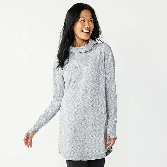 Women's Tek Gear® Essentials Hooded Cowlneck Tunic Modern White - Image 4