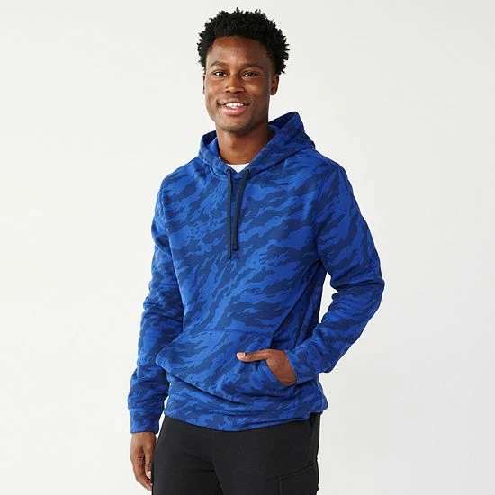 Men's Tek Gear® Camo Fleece Hoodie Green Marble - Image 5