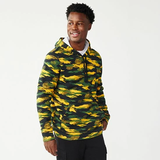 Men's Tek Gear® Camo Fleece Hoodie Green Marble - Image 6