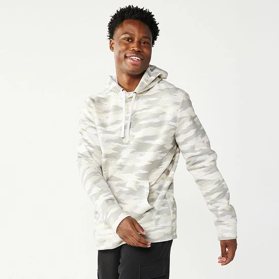 Men's Tek Gear® Camo Fleece Hoodie Green Marble - Image 7