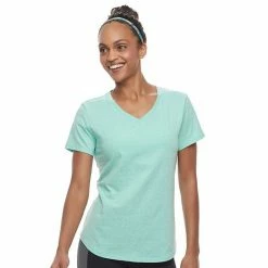 Women's Tek Gear® Essential Short Sleeve Tee Aqua Silver Heather -Tek Gear Shop unnamed file 929
