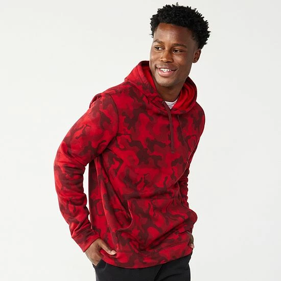 Men's Tek Gear® Camo Fleece Hoodie Green Marble - Image 9