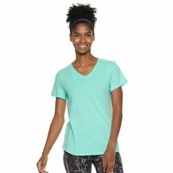Women's Tek Gear® Essential Short Sleeve Tee Aqua Silver Heather -Tek Gear Shop unnamed file 934