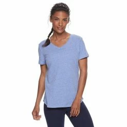 Women's Tek Gear® Essential Short Sleeve Tee Aqua Silver Heather -Tek Gear Shop unnamed file 935